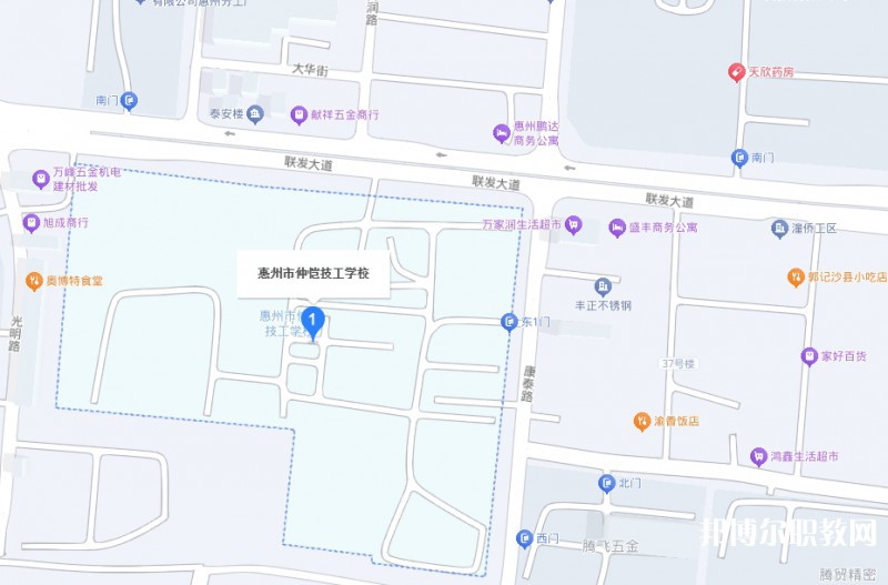 惠州市仲愷技工學校地址，乘車路線